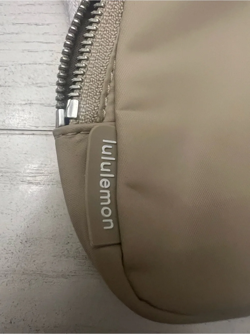 Lululemon Everywhere Crossbody Bag Taupe Beige Silver Hardware